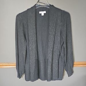 Liz Claiborne Gray Cable Knit Cardigan Sweater